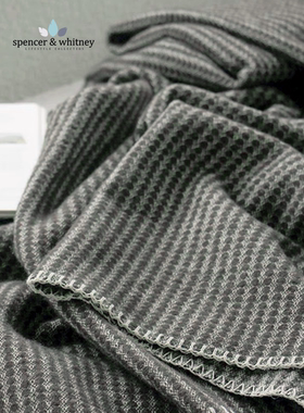 SPW羊毛毯100纯羊毛回字纹盖毯秋冬加厚保暖空调毯四季通用午睡毯