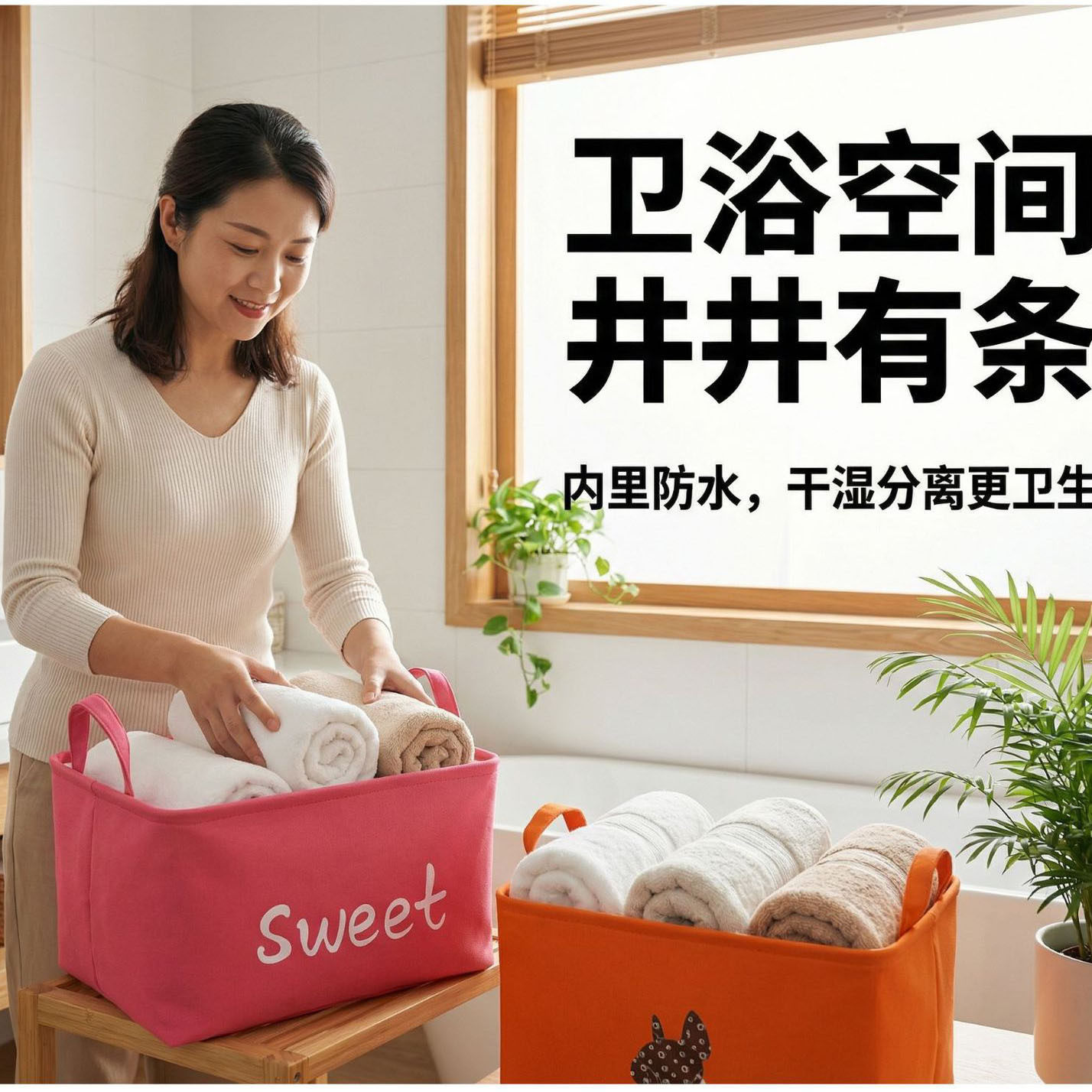 居家家用衣服收纳筐布艺