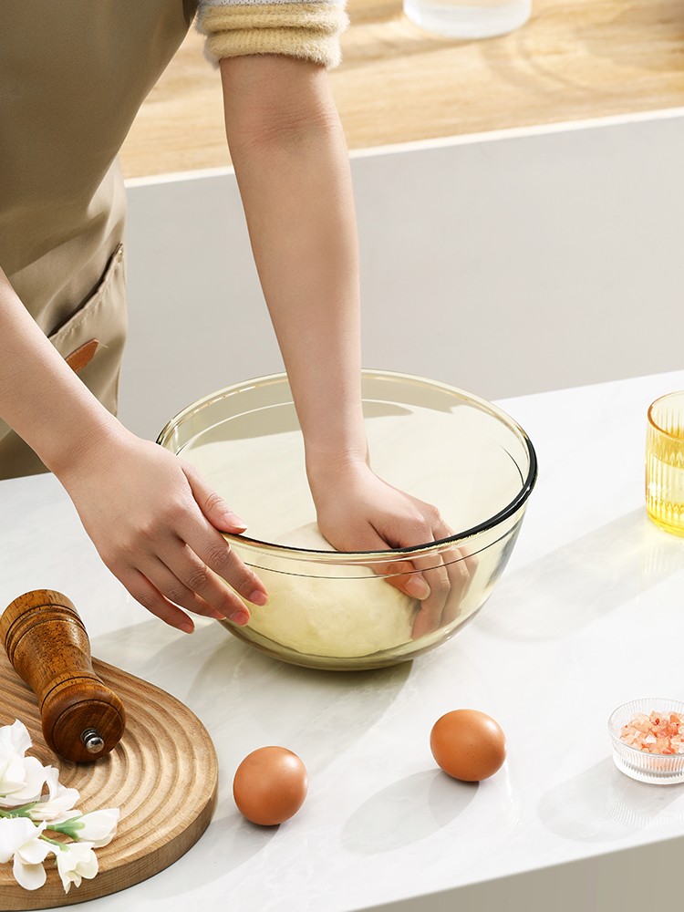 康宁琥珀色玻璃碗耐高温家用烘焙和面蛋糕打蛋沙拉碗泡面碗大汤碗
