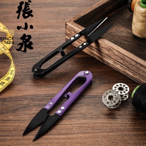张小泉大号纱剪正品弹簧小剪刀U型十字绣线头剪刀衣服裁缝纫