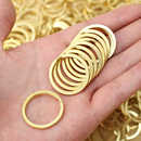 黄铜钥匙圈纯铜圆扁平环汽车钥匙扣工艺品配件简约双层DIY手工