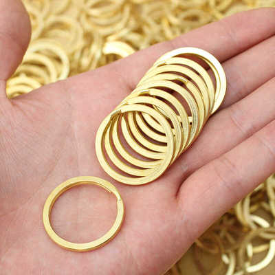 钥匙圈黄铜钥匙圈纯铜圆扁平环汽