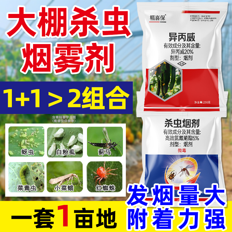 大棚烟熏剂杀虫剂农药烟雾杀虫药蓟马蚜虫白粉虱蔬菜专用药套餐