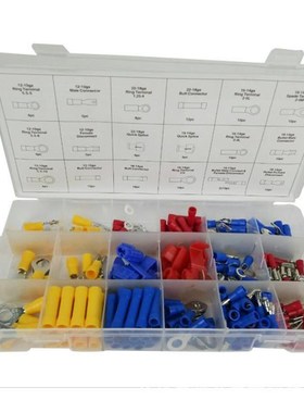 160Pcs 24value Assorted Insulated Electrical Wire Terminals