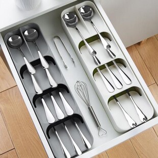 Container Plastic Kitchen Divider  Cutlery Storage Practical