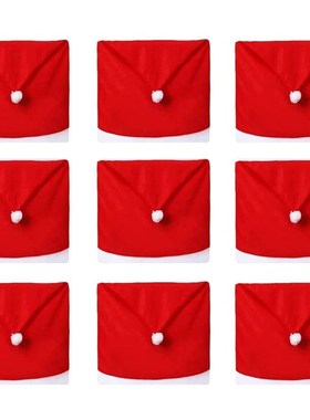 48*58cm Red Christmas Santa Claus Hat Chair Cover Xmas Dinne