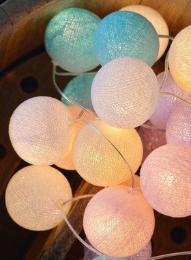 Fairy Lights Garland LED Cotton Balls Light String Outdoor C