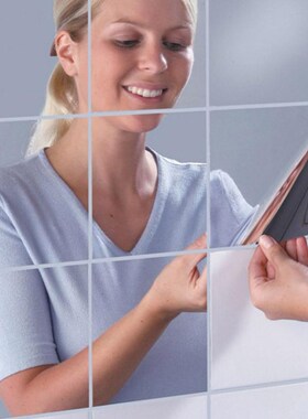 16pcs Mirror Wall Stickers Decal Self-adhesive Tiles Furnitu