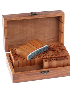 New 70 Pcs DIY Letter Alphabet Stamp Vintage Teach Wooden Al