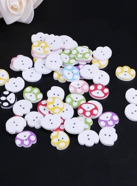 50pcs Wooden Cartoon Footprint Buttons 适用于 Sewing Graffit