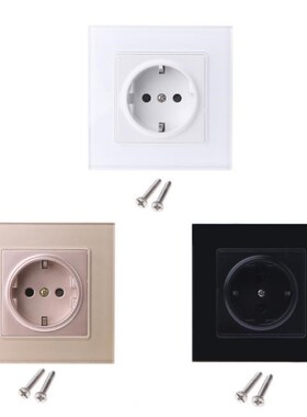 16A EU Standard 86 Type Wall Power Socket Glass Charger Adap