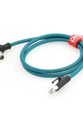 Right angle M12  X-coded 8pin to RJ45 Industrial Ethernet Ca