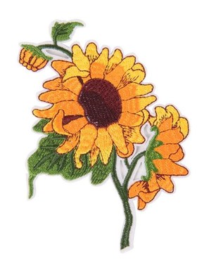 Sun Flower Sunflower Iron On Patch Full Embroidered Clothes