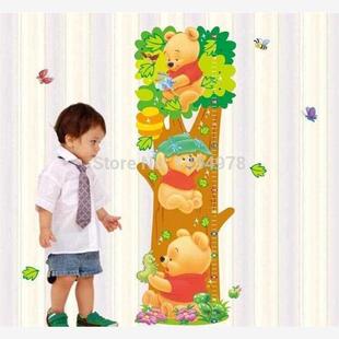 Cartoon Winnie the Pooh Animal Measurement of height DIY Wal