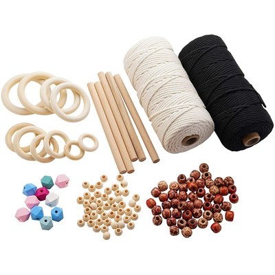 Macrame Kit 109 Yards Macrame Ropes with Wooden Beads Wooden