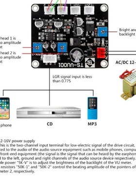 Hot Sale Vu Meter Db Stereo Amplifier Board Sound Level Indi