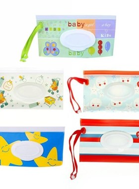 Eco-friendly Wet Wipes Bag Easy-carry Snap-strap Wipes Conta