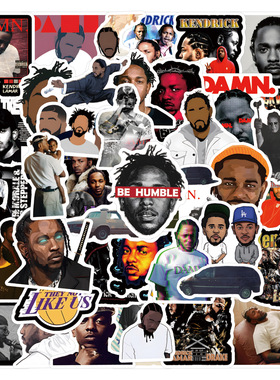 55张嘻哈说唱歌手Kendrick Lamar涂鸦贴纸行李箱吉他滑板水杯贴纸