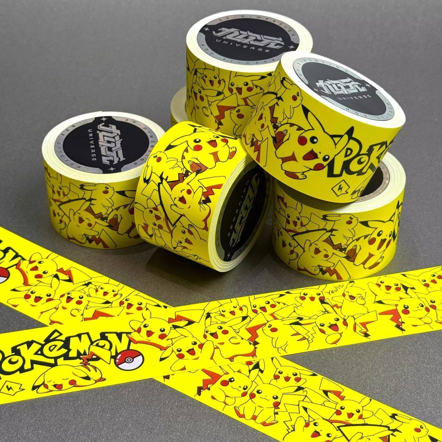 5米超大张黄色卡通皮卡拉杆箱旅行箱贴纸个性滑板车吉他机车贴画