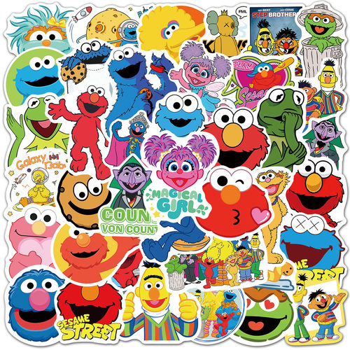 50张欧美芝麻街潮牌贴纸手机