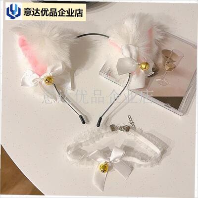 会BI入猫耳朵发箍少女猫咪w发卡头饰个性搞怪发夹猫耳朵铃铛头箍,