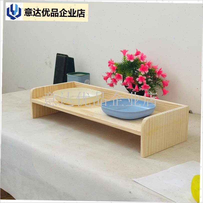 高端实木宠e物餐桌狗碗架猫碗架垫高抬高狗粮盆吃饭桌面置物增高,