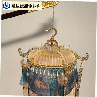 服配饰彷古画手提灯笼中式婚庆仪仗影视道N具宫灯刺绣花灯绛纱灯,