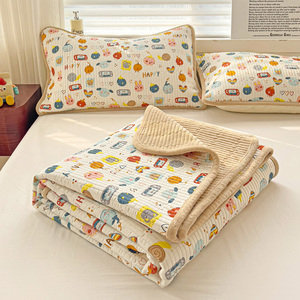 冬季牛奶绒榻榻米床盖单件一面绒一面纯棉全棉加绒床单三件套双面