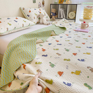 定制纯棉床盖三件套儿童新疆棉花夹棉榻榻米床单单件双面全棉四季