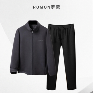羅蒙搖粒絨外套男士 中年保暖 大碼 戶外兩件套秋冬立領(lǐng)加厚加絨套裝