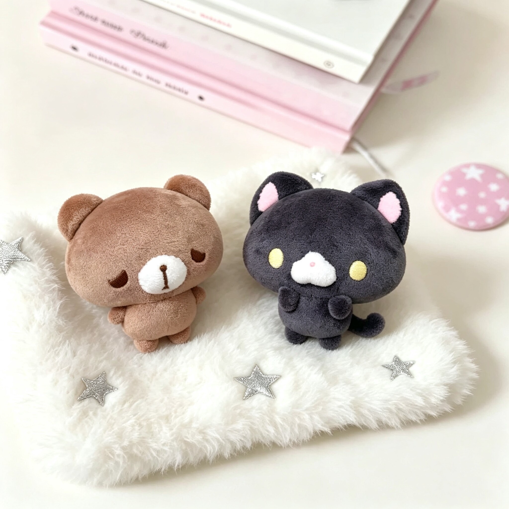 可爱小棕熊软萌小黑猫玩偶挂件