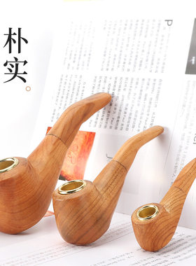 新款实木手工打磨木质烟斗