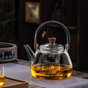 电陶炉煮茶壶泡茶家用蒸茶壶玻璃烧水壶煮茶炉茶具套装 2024年新款