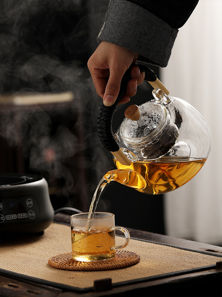 汤书琉璃茶壶家用玻璃茶壶网红办公室普洱茶壶