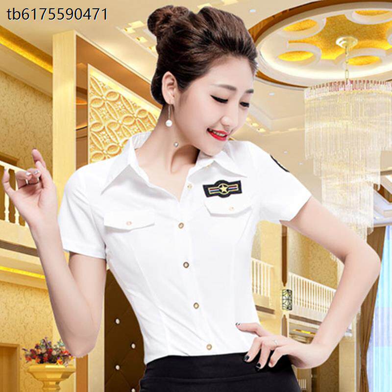 新款夜店KTV空姐制服衬衫女警酒店足浴小姐桑拿技师工作服女套装