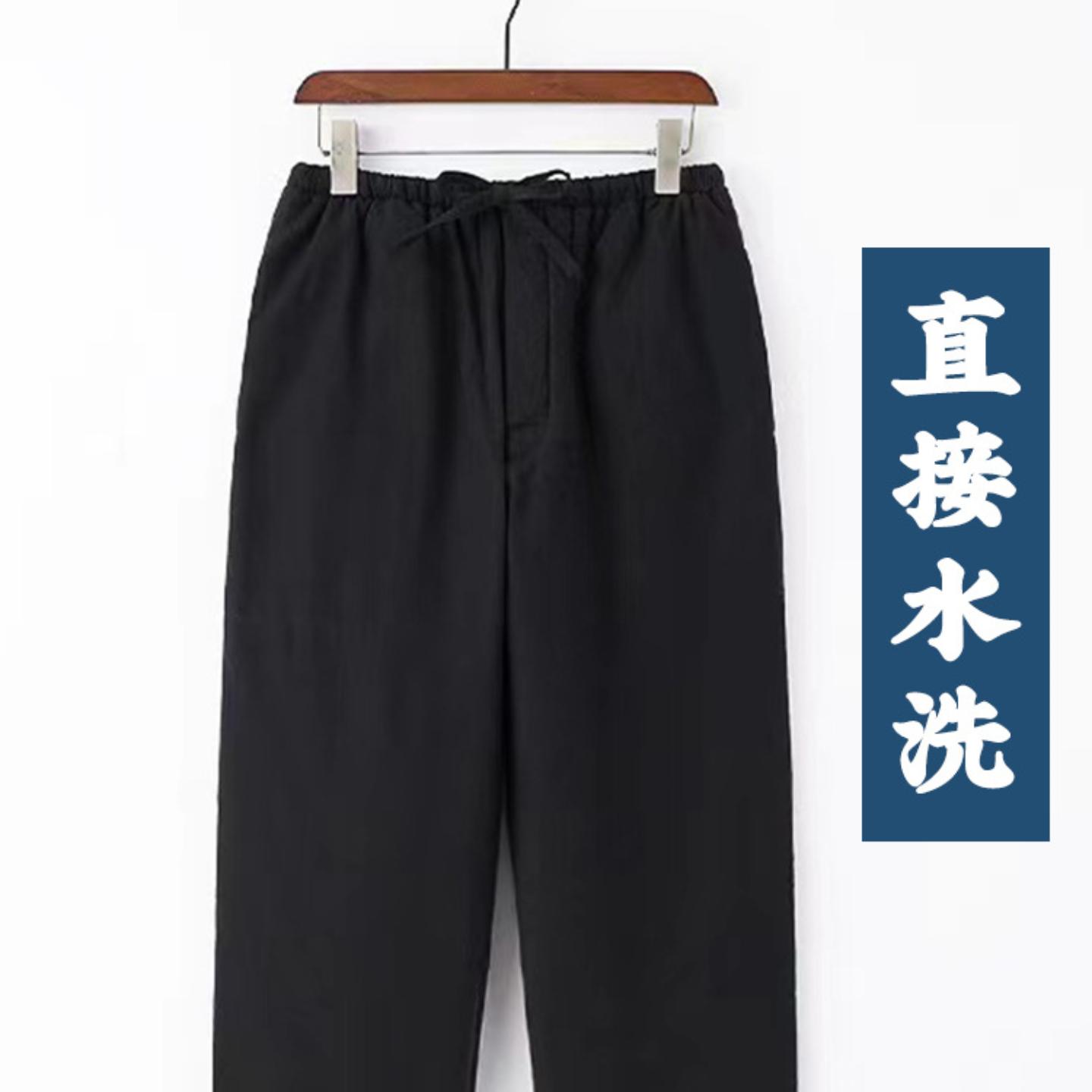 粗布加厚唐装男棉裤中国风中老年