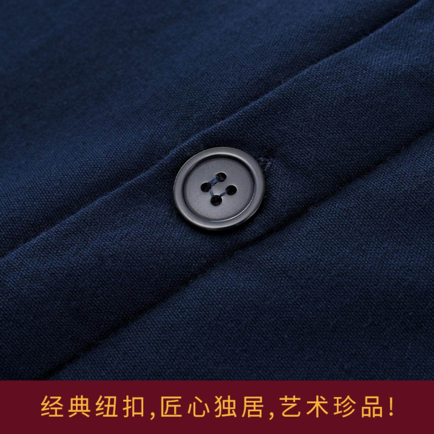 唐装棉袄男秋冬装纯棉老粗布加厚