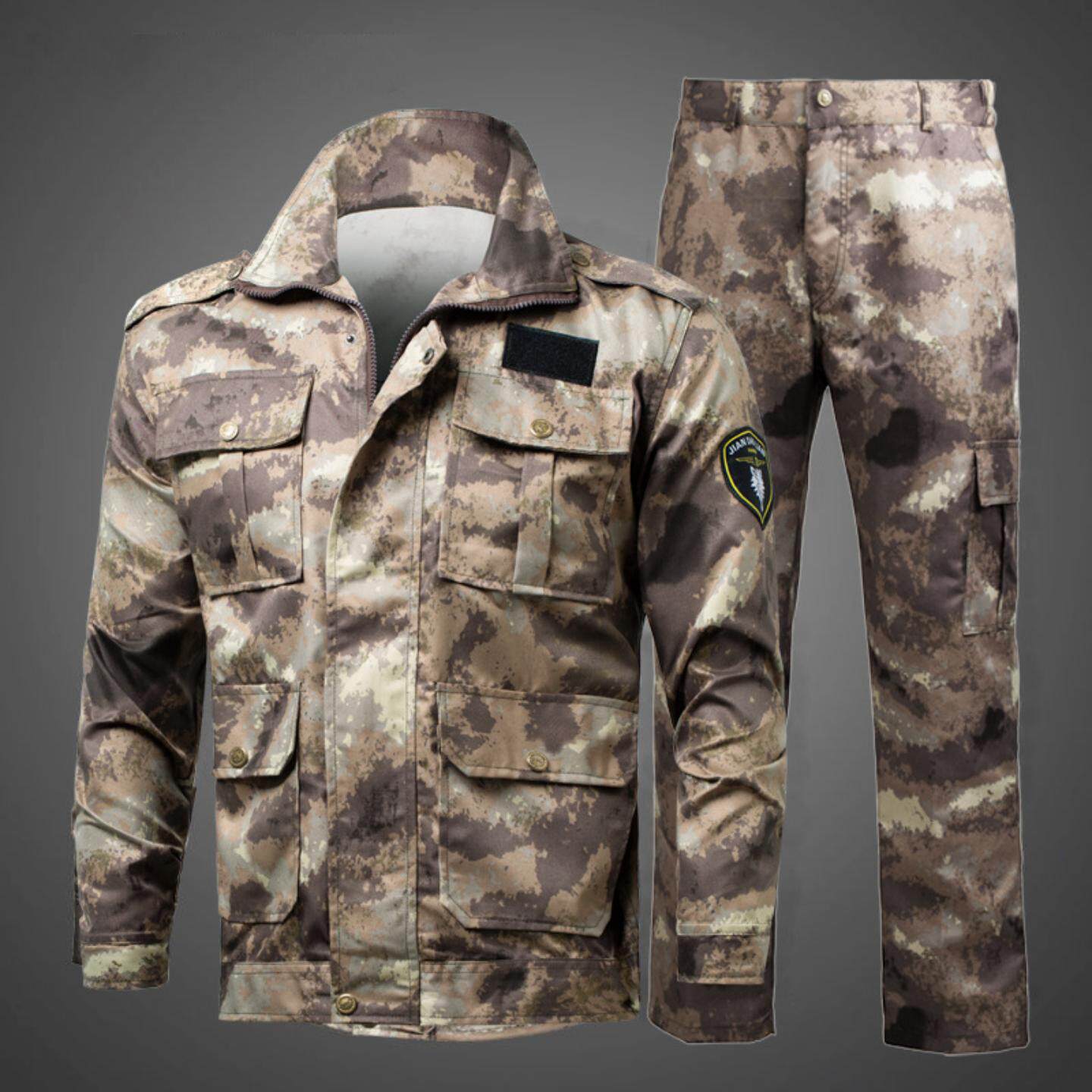 春迷彩服套装男废墟薄款短袖军训户外耐磨工作服大学生军迷训练