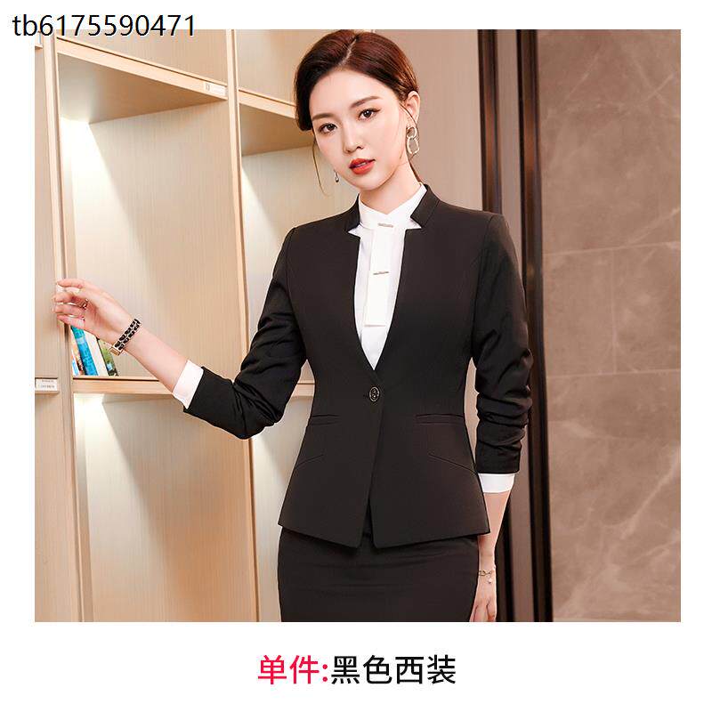 春秋酒店前台工作服西装套装女餐厅饭店服务员收银员接待职业西服