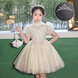 女童礼服轻奢小众钢琴演出服儿童生日公主裙女孩主持人花童婚礼裙