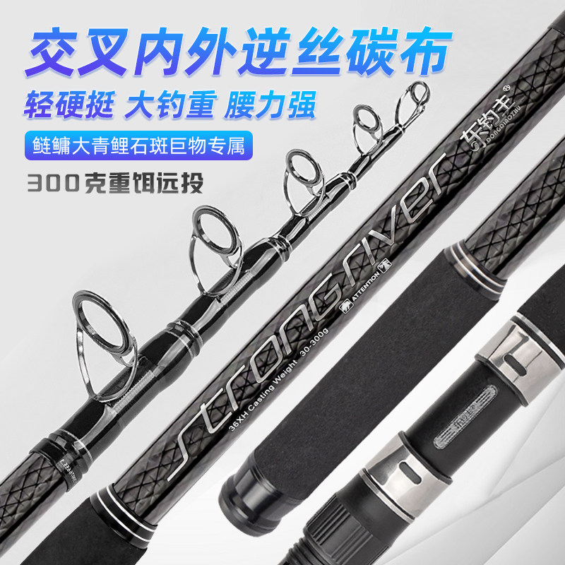 东钓主新款八代海杆抛竿海竿远投竿鲢鳙远投抛杆套装300克大饵重