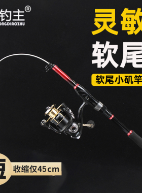 软尾小矶竿软竿稍钓鲫鱼小抛竿灵敏筏钓竿单竿短节矶钓竿碳素超轻
