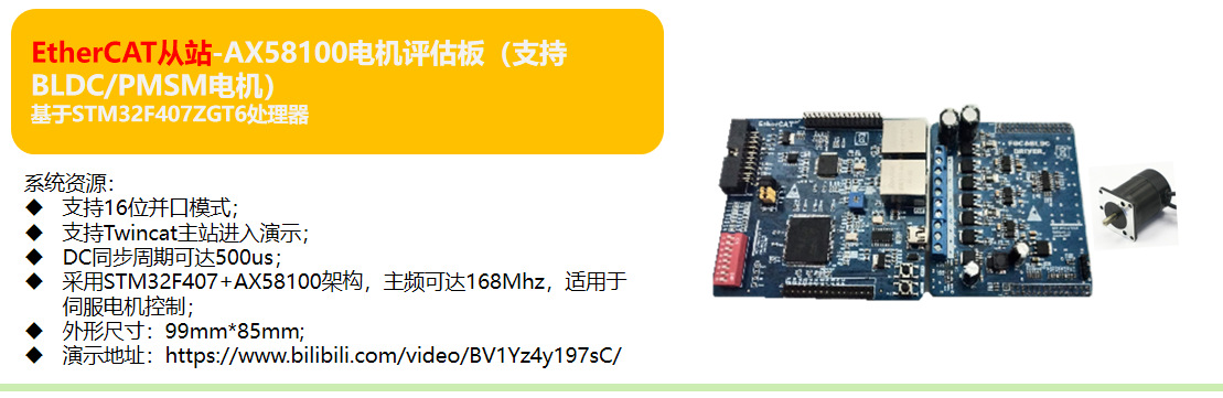 ethercat开发板STM32F407+AX58100+伺服电机驱动板 FOC/BLDC