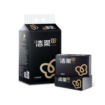 洁柔抽纸鎏金4层100抽面巾纸*4包奢华柔感极简高端大规格