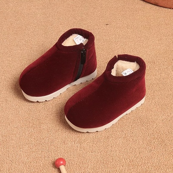 儿童冬季防滑季候加绒棉鞋