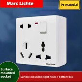 家用一开八孔开关多功能二三三插座指示灯开线多孔墙板