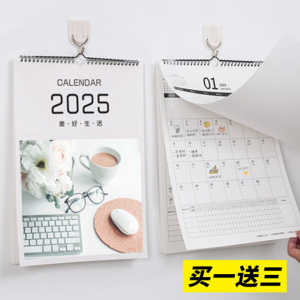 2025年挂历新款家用大号ins风创意简约挂墙装饰大号日历2024年计划表墙贴考研倒计时月历