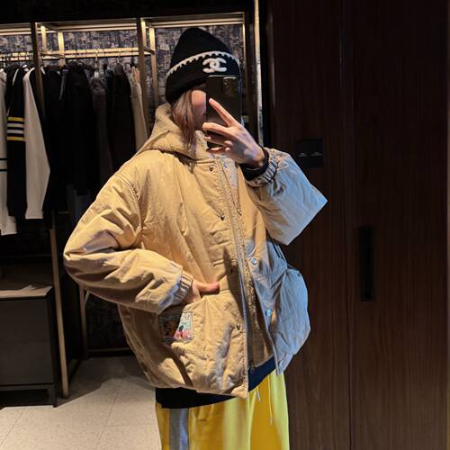【叠穿米奇】棉服外套连帽加厚2026秋冬新款宽松休闲夹克保暖棉服