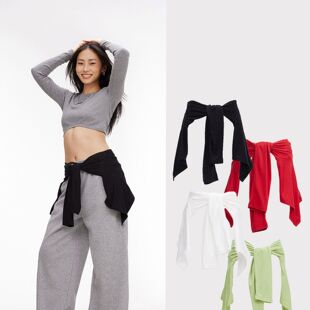 爵士舞蹈高级感下摆遮臀叠穿黑色针织屁帘女不规则一片式遮挡裙罩