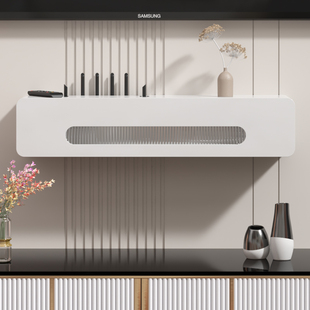 wifi路由器收纳盒免打孔电视柜墙上电线插座遮挡电视机顶盒置物架